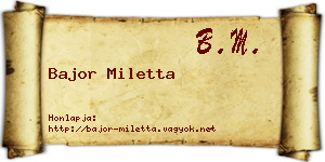 Bajor Miletta névjegykártya